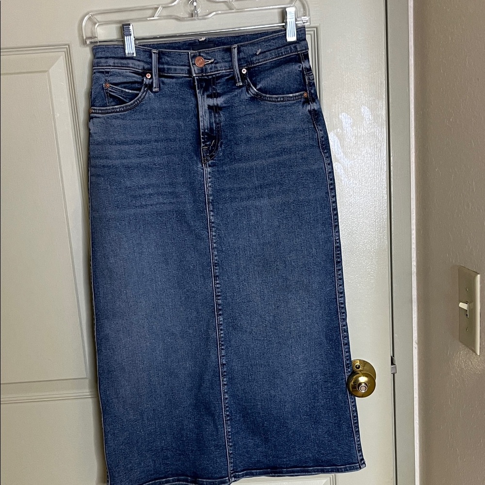MOTHER Womens Stretch Distressed Blue Slim Jeans